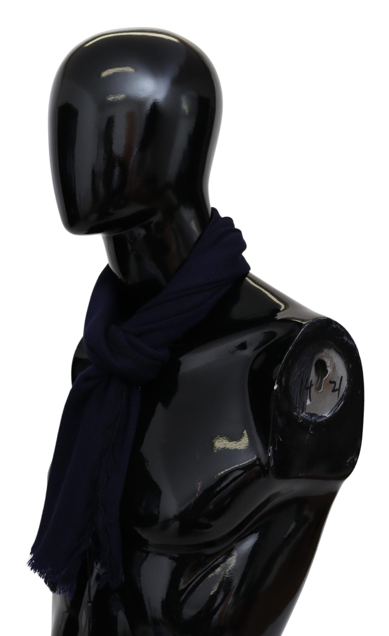 Missoni Elegant Blue Wool Scarf with Embroidered Logo - ACCEXO