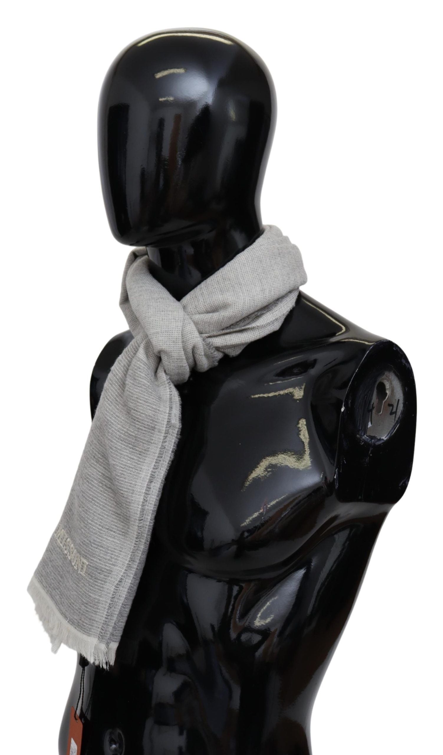 Missoni Elegant Beige Wool Scarf with Embroidery Detail - ACCEXO