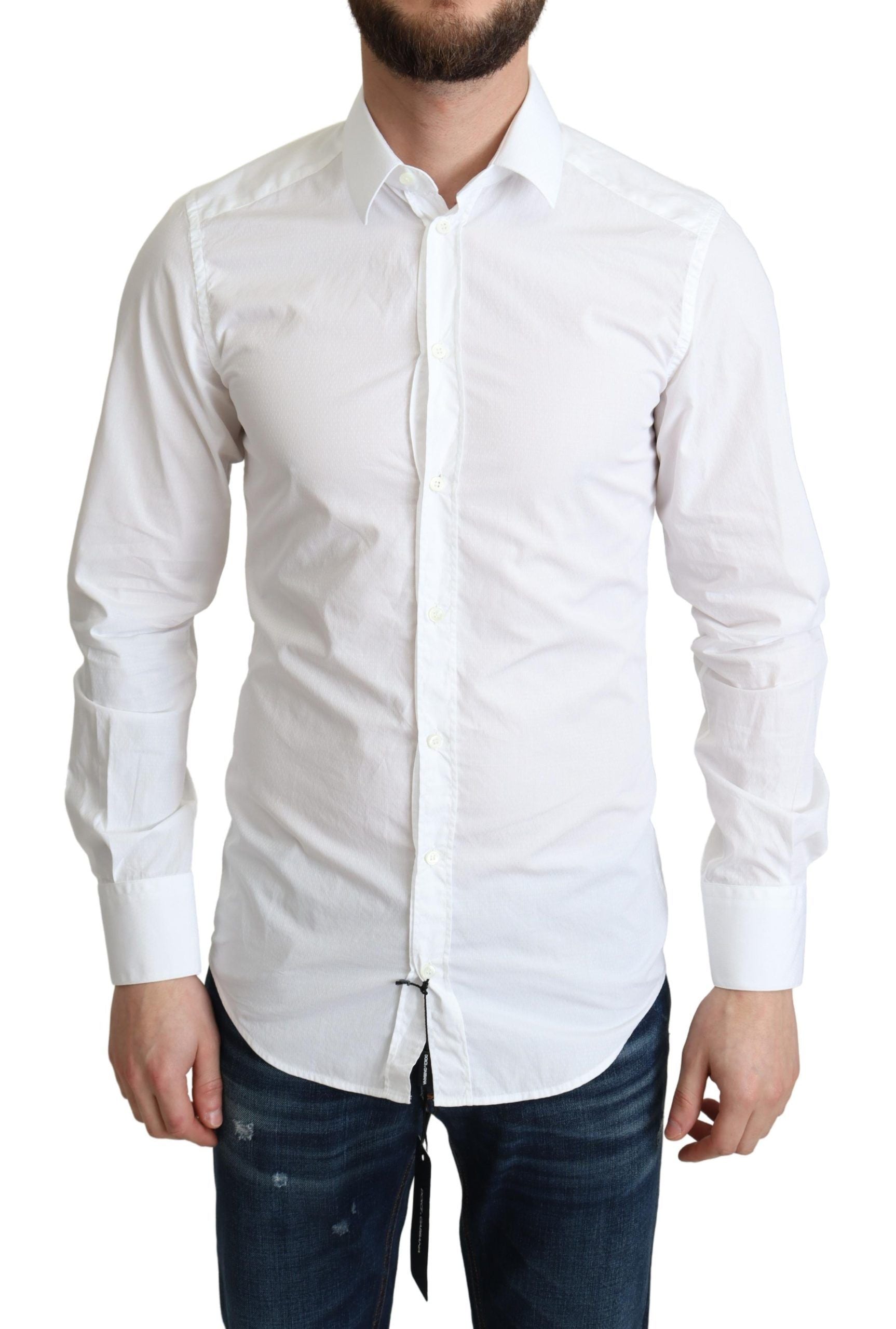 Dolce & Gabbana Elegant White Cotton Dress Shirt - ACCEXO