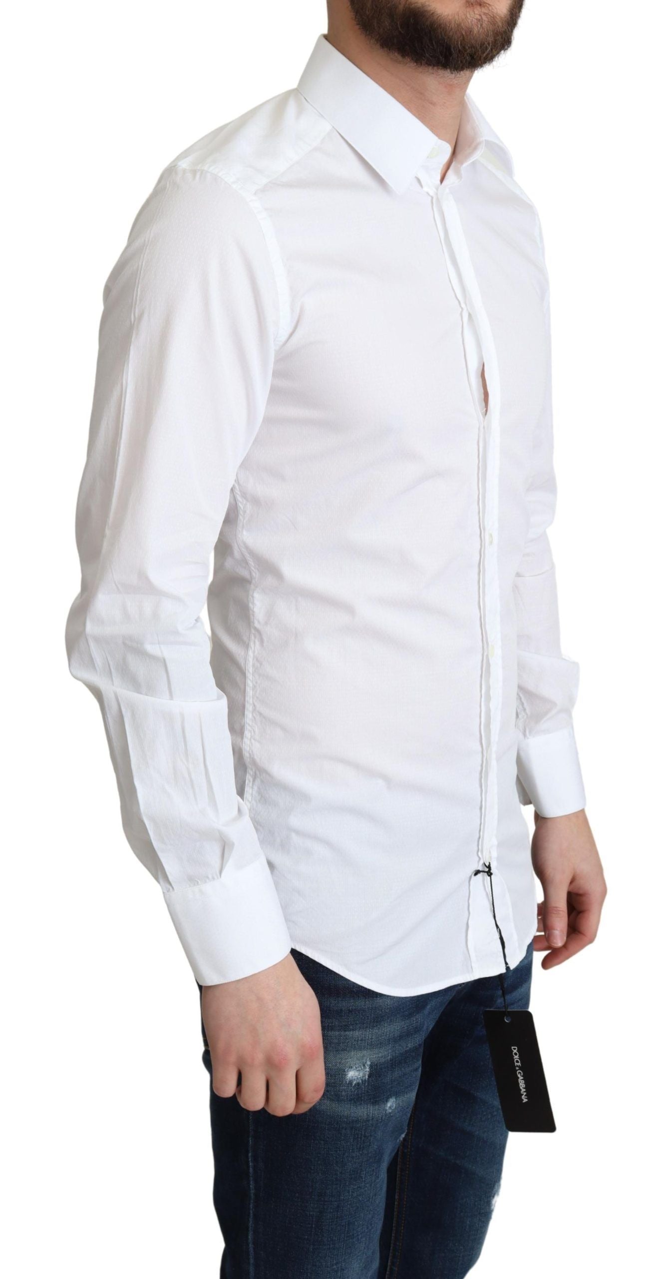 Dolce & Gabbana Elegant White Cotton Dress Shirt - ACCEXO