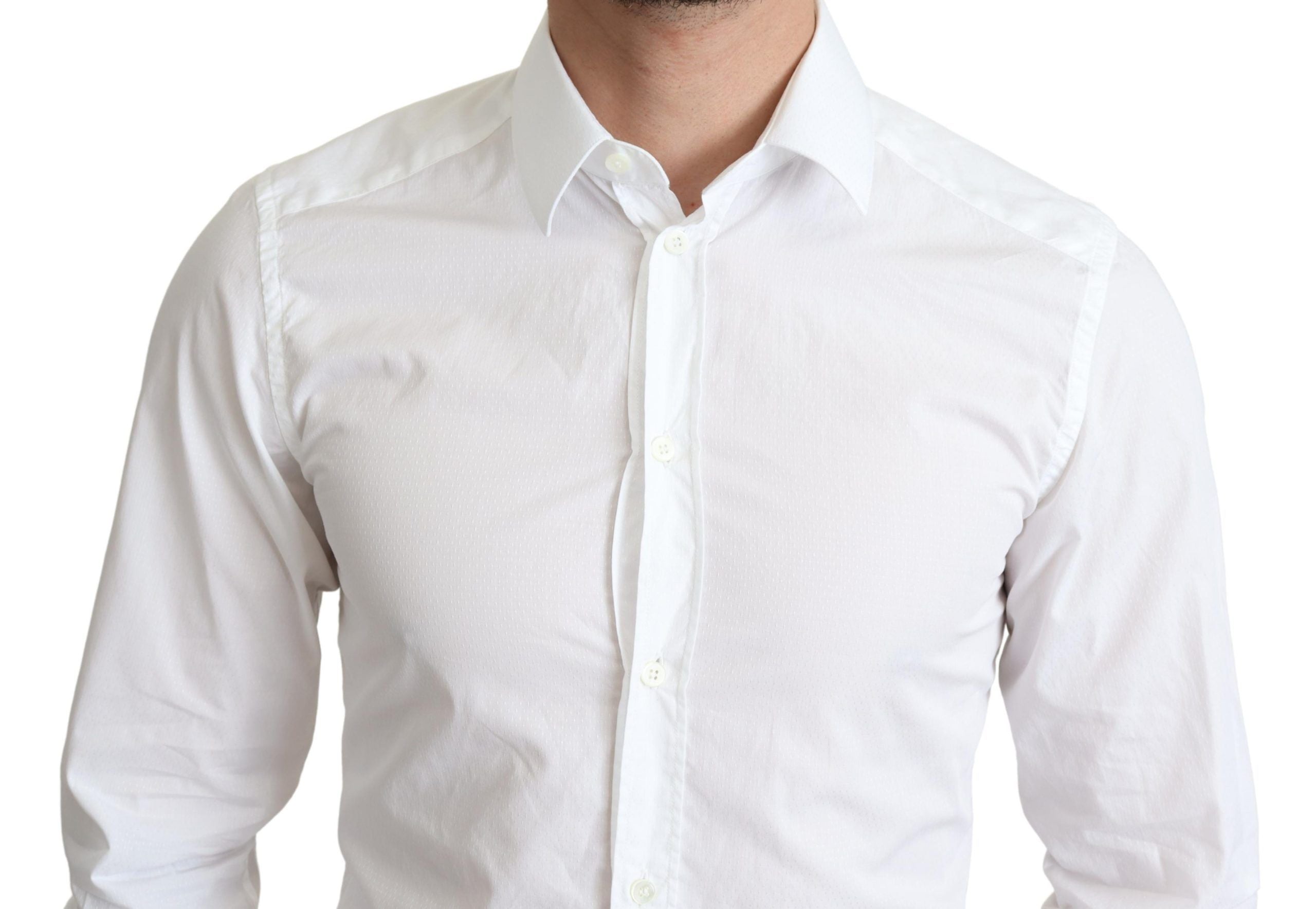 Dolce & Gabbana Elegant White Cotton Dress Shirt - ACCEXO
