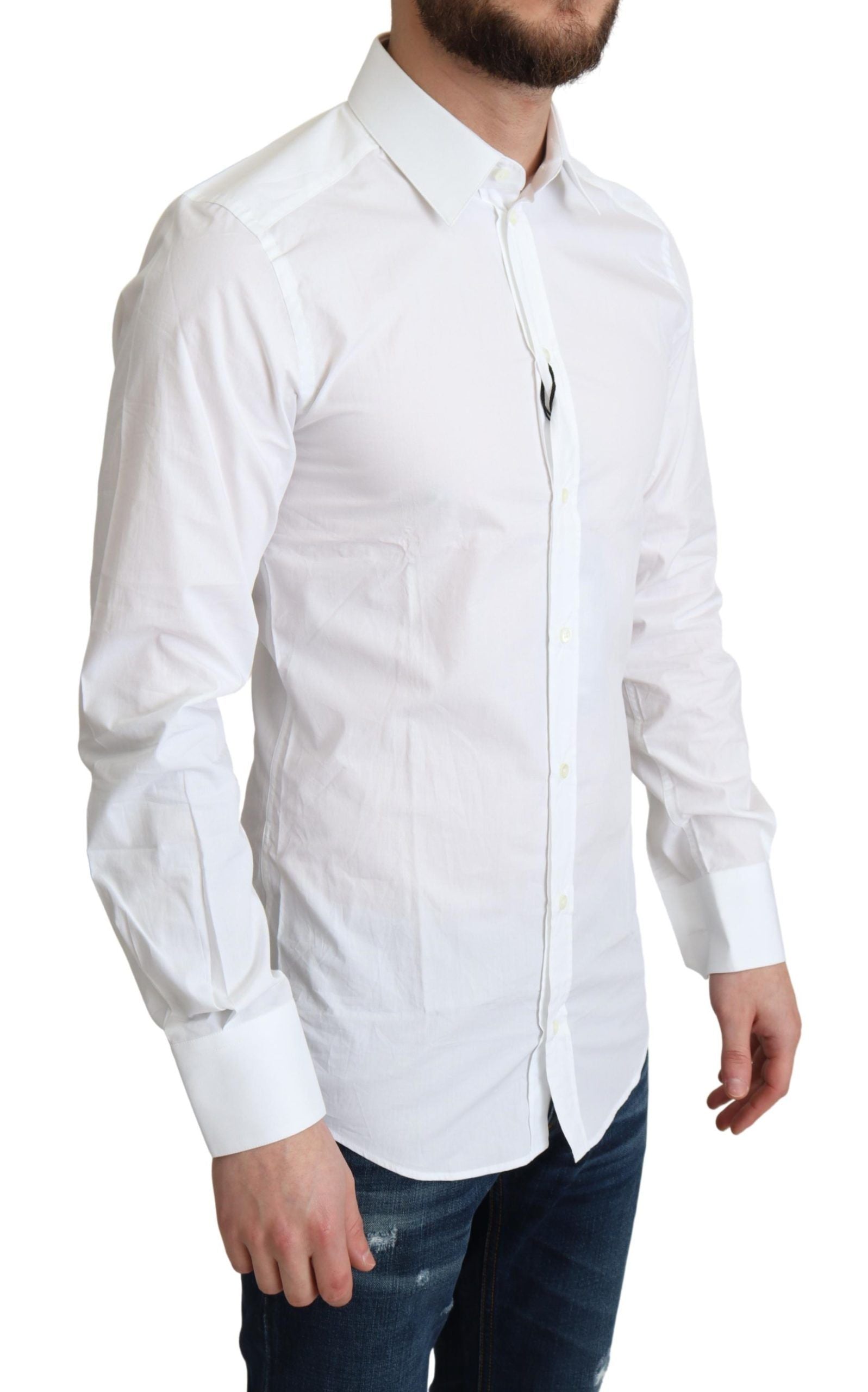 Dolce & Gabbana Elegant White Cotton Dress Shirt - ACCEXO
