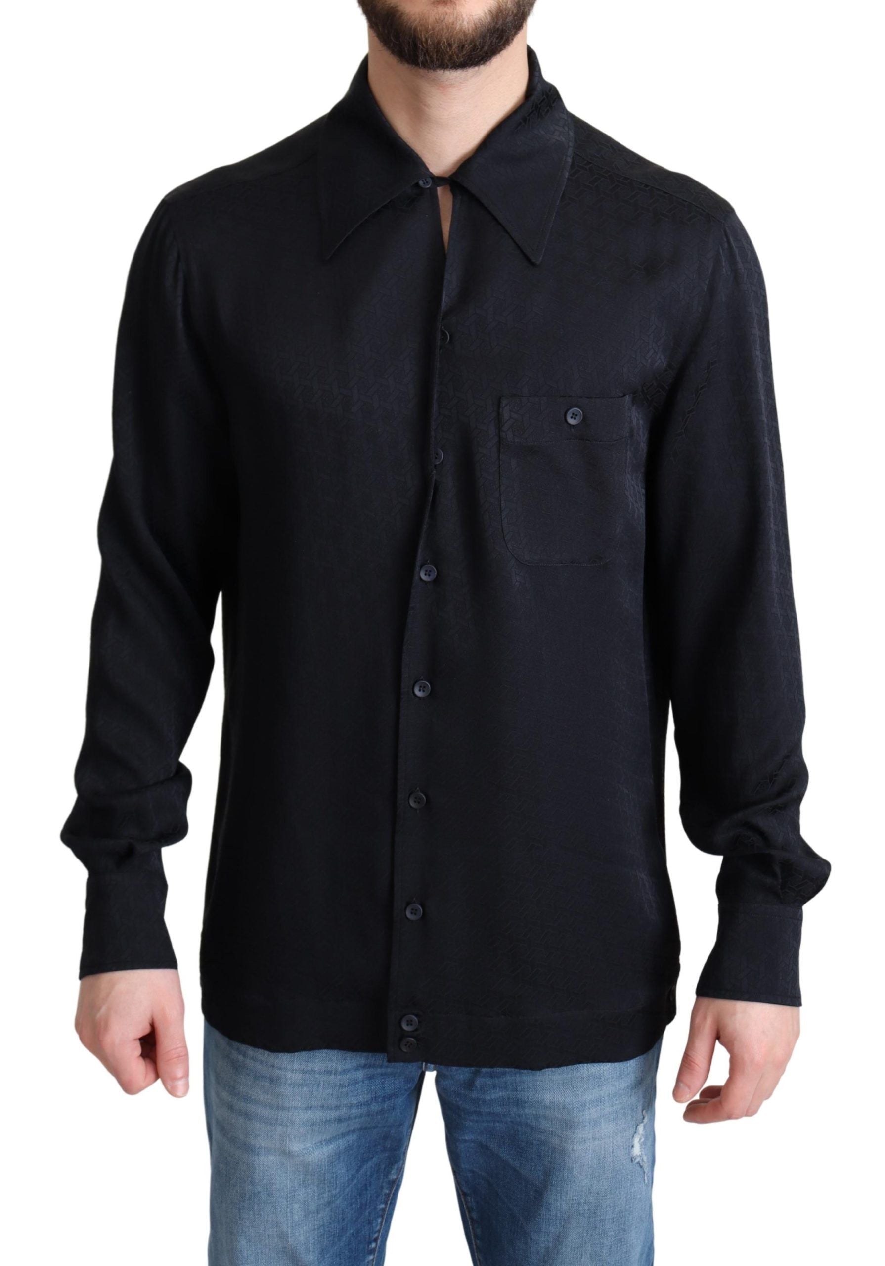 Dolce & Gabbana Elegant Jacquard Silk Casual Shirt - ACCEXO