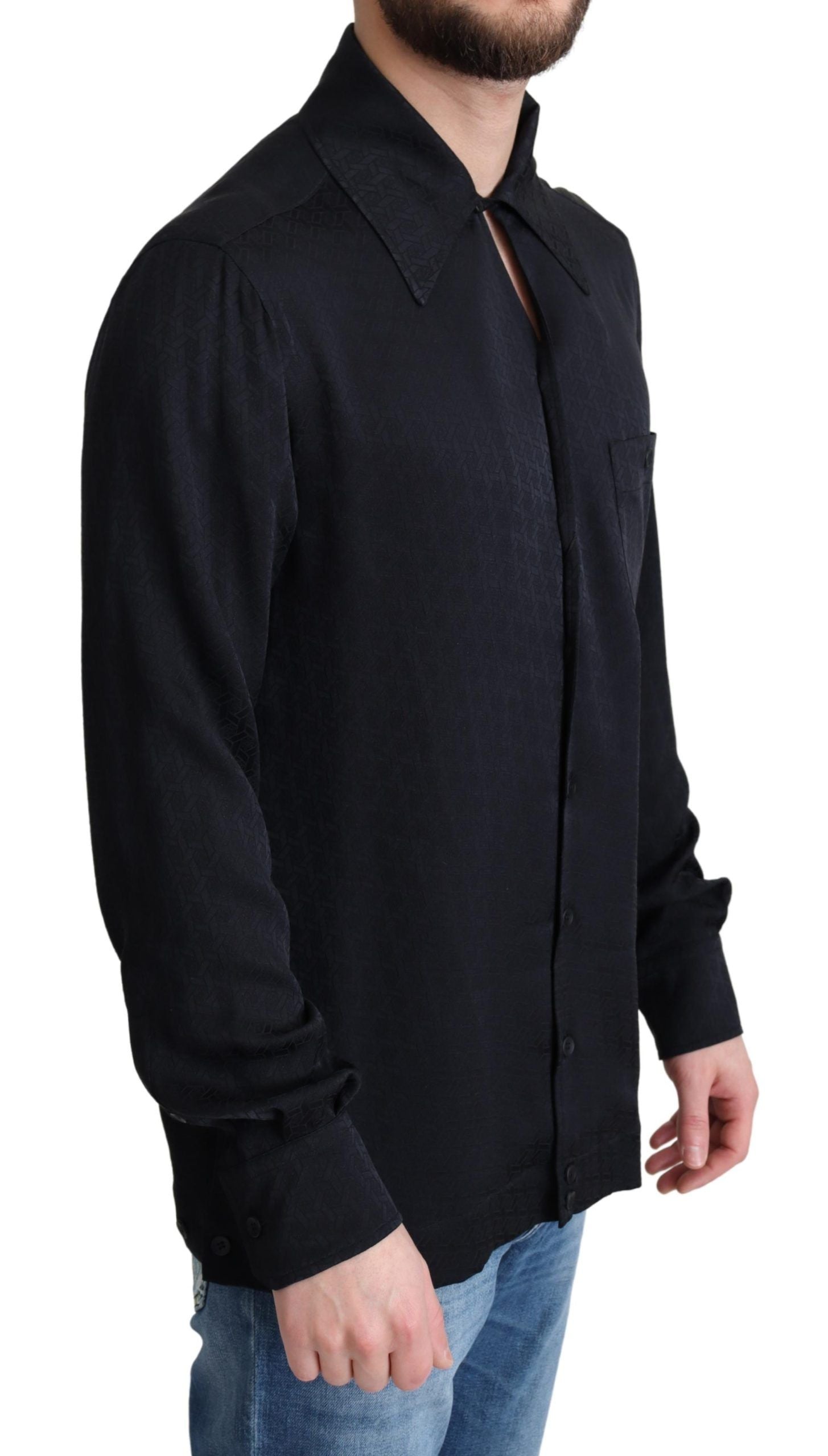 Dolce & Gabbana Elegant Jacquard Silk Casual Shirt - ACCEXO