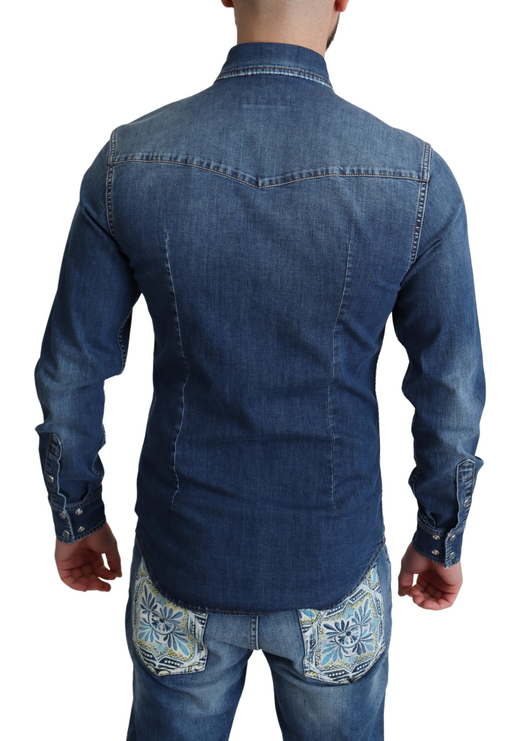 Dolce & Gabbana Elegant Denim Long Sleeve Casual Shirt - ACCEXO