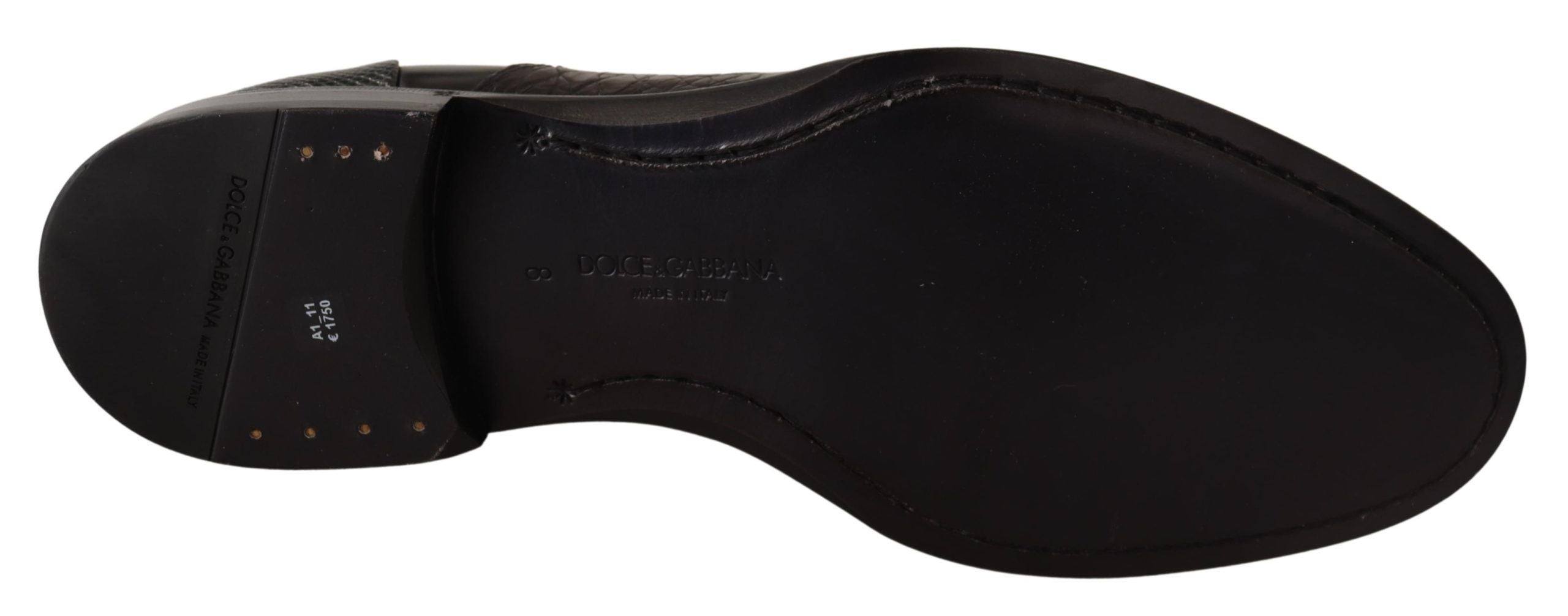 Dolce & Gabbana Elegant Black Derby Oxford Wingtips - ACCEXO
