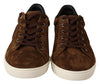 Dolce & Gabbana Elegant Leather Casual Sneakers in Brown