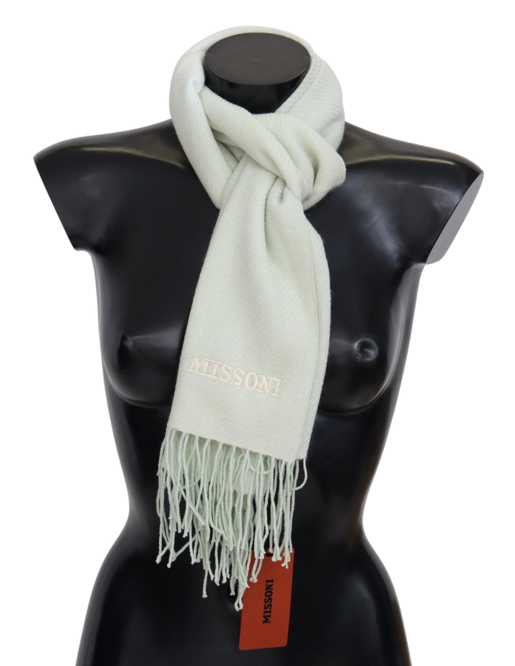 Missoni Elegant White Cashmere Scarf - ACCEXO