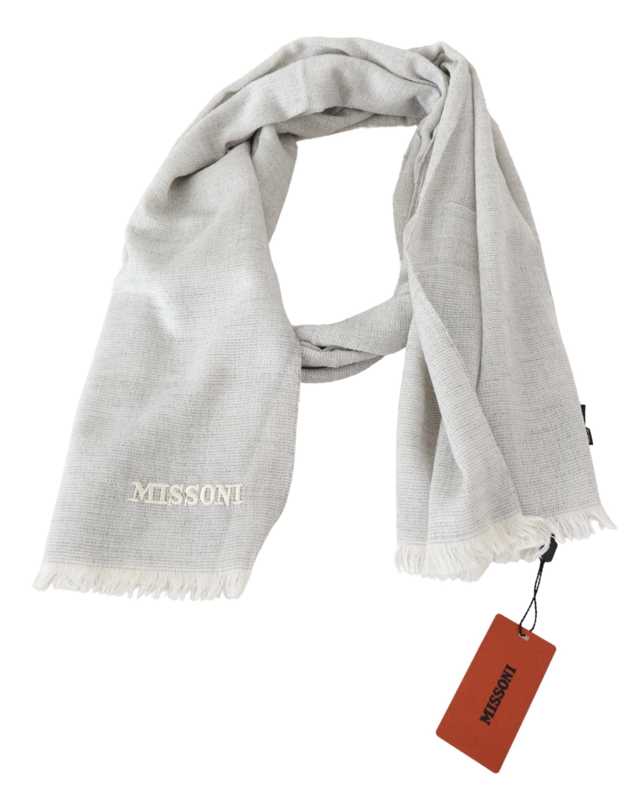 Missoni Elegant Wool Scarf with Signature Embroidery - ACCEXO