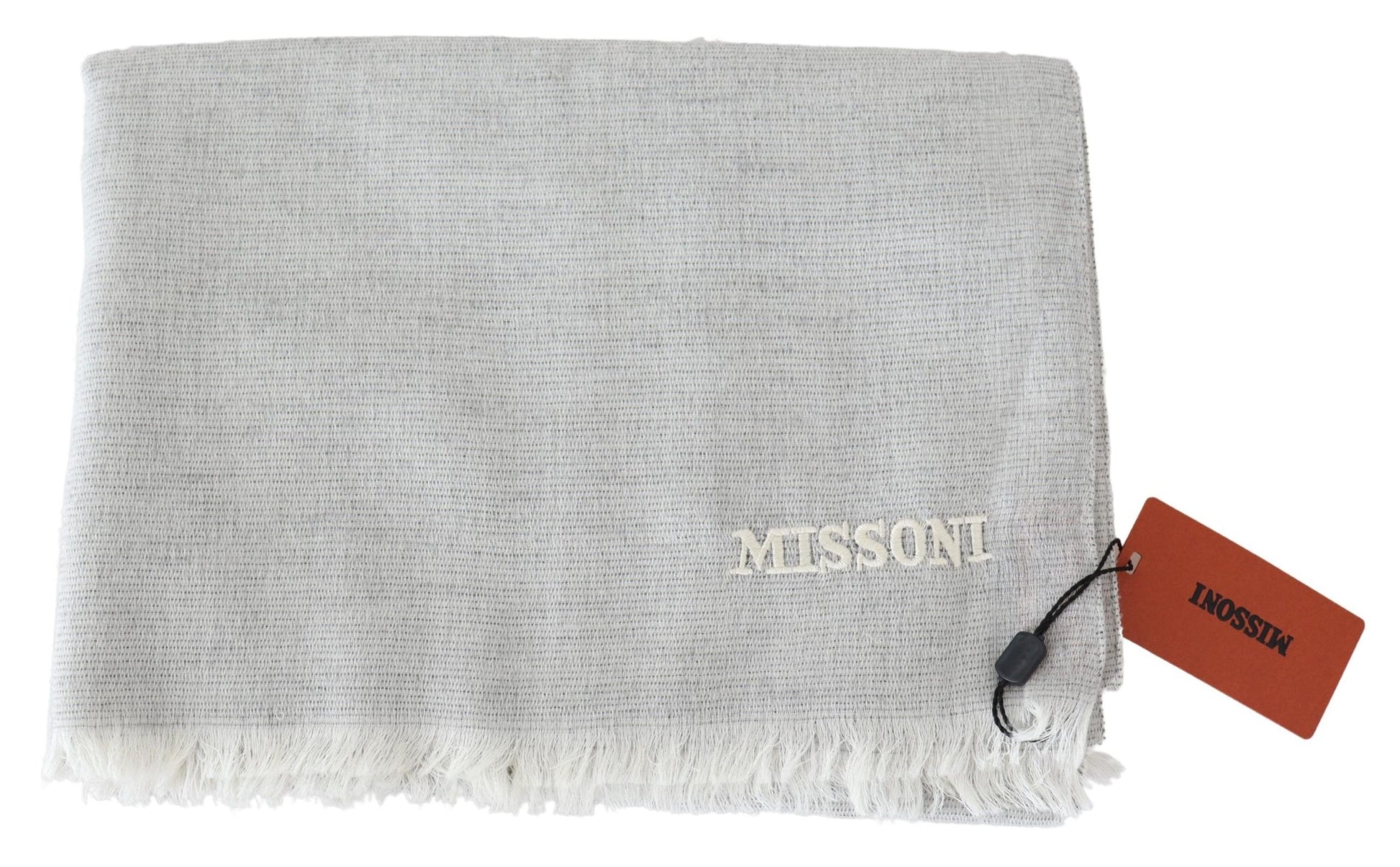 Missoni Elegant Wool Scarf with Signature Embroidery - ACCEXO
