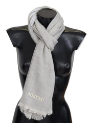 Missoni Elegant Wool Scarf with Signature Embroidery - ACCEXO