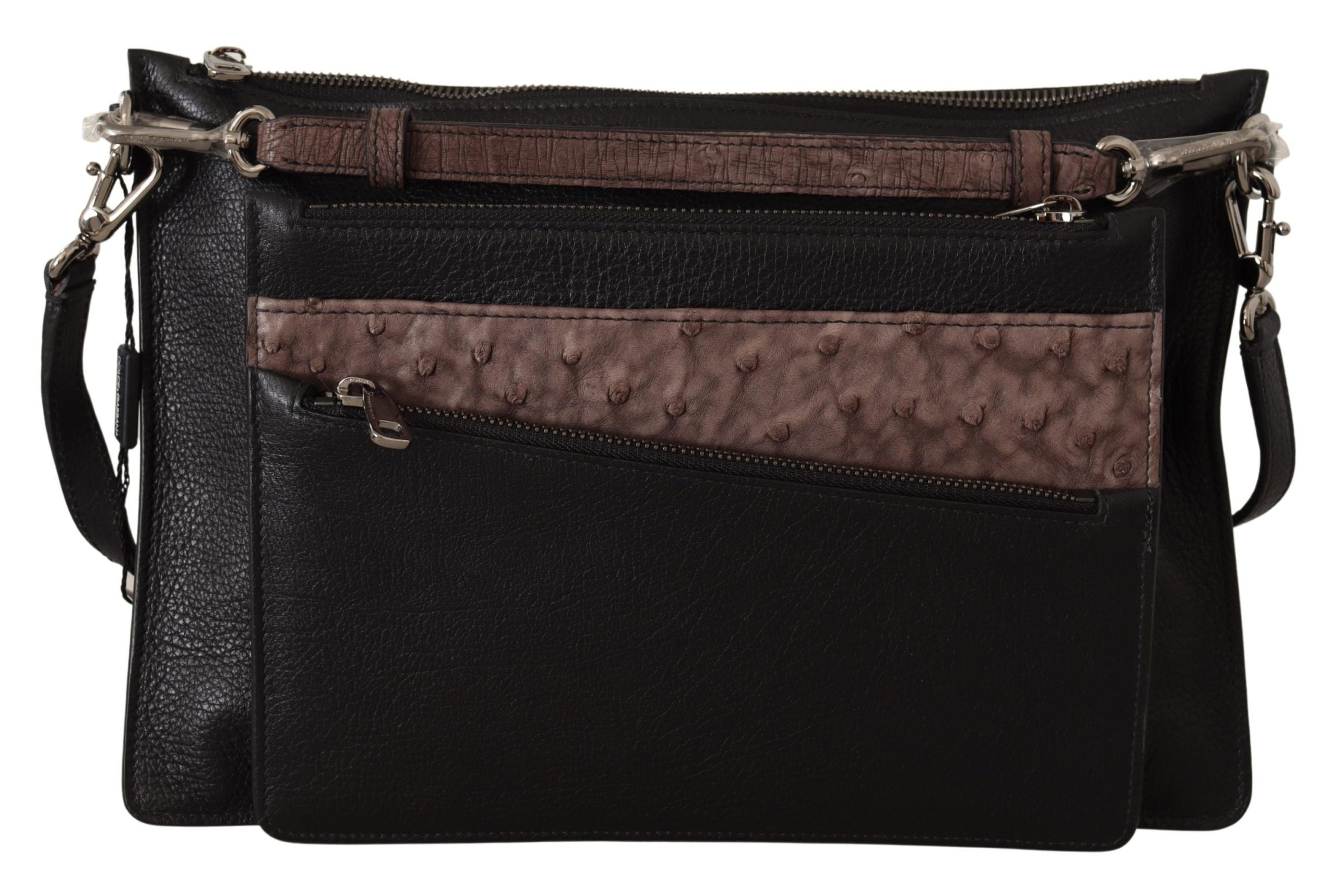 Dolce & Gabbana Elegant Black Leather Sling Shoulder Bag - ACCEXO