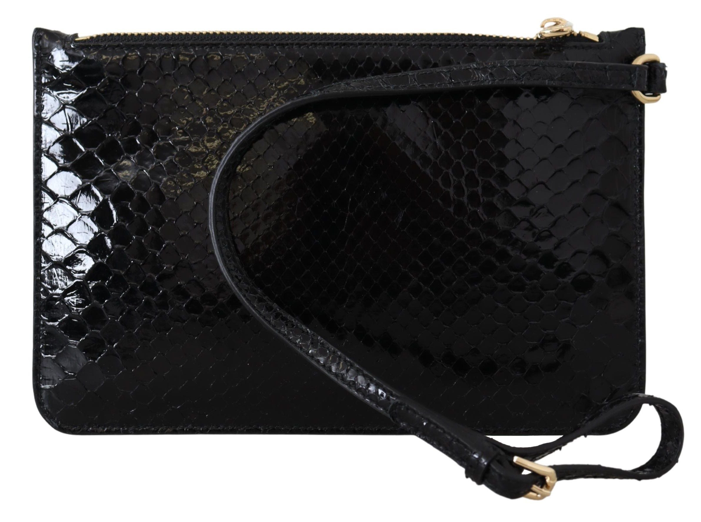 Dolce & Gabbana Exotic Leather Black Wristlet Wallet - ACCEXO