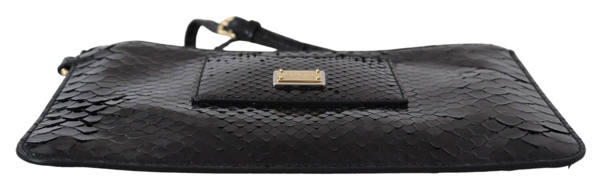 Dolce & Gabbana Exotic Leather Black Wristlet Wallet - ACCEXO