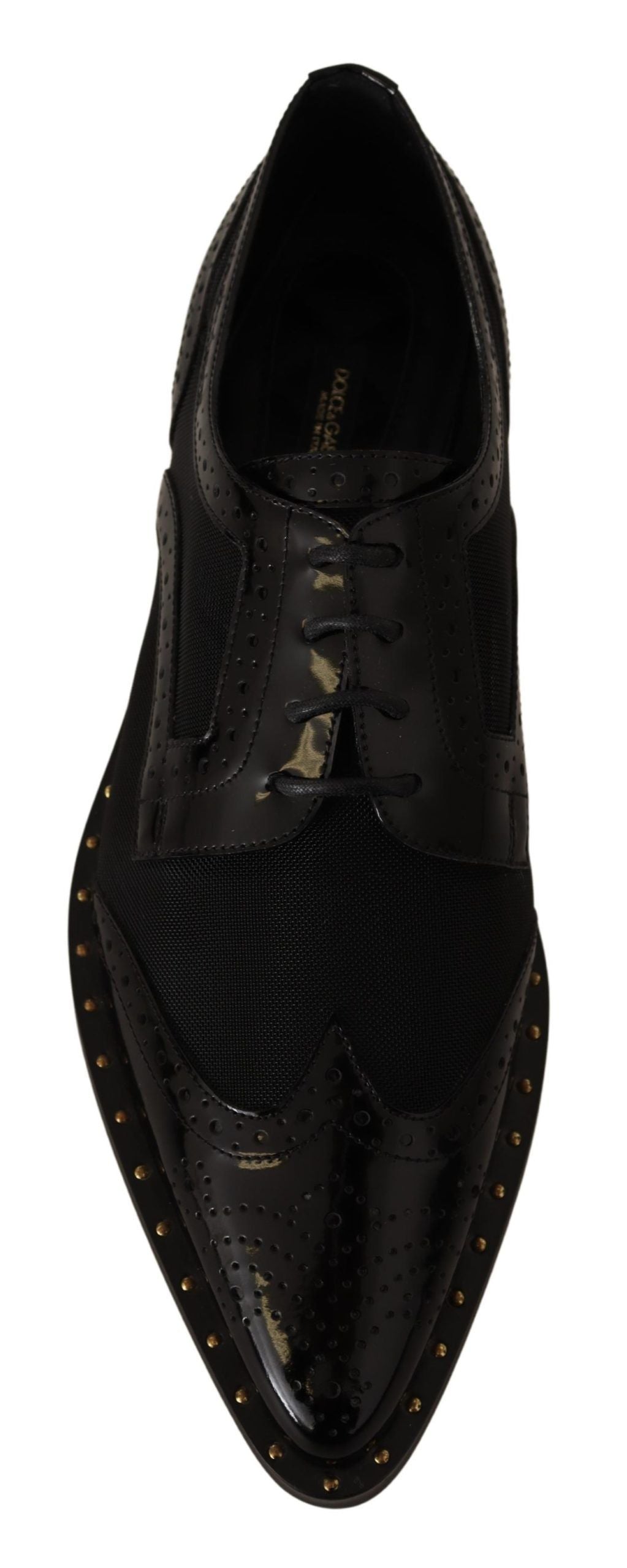 Dolce & Gabbana Elegant Gold-Trimmed Black Oxford Lace-Ups