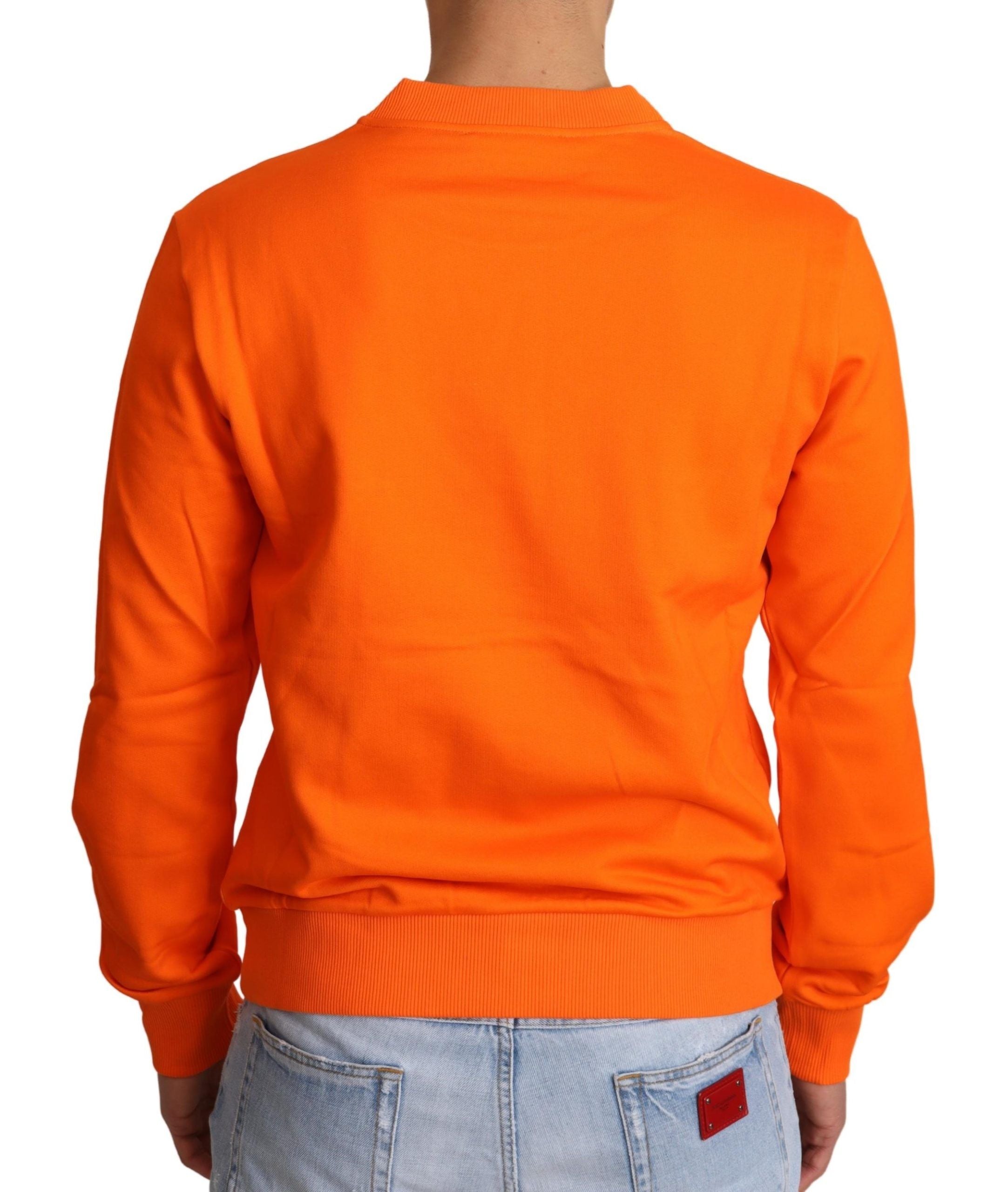 Dolce & Gabbana Regal Crewneck Cotton Sweater in Orange - ACCEXO