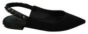 Dolce & Gabbana Elegant Silk Blend Slingback Flats with Crystals - ACCEXO