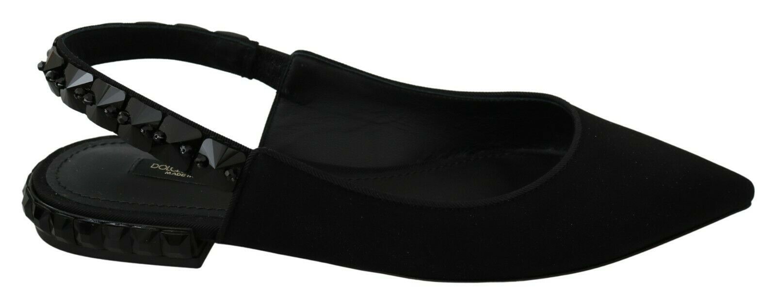 Dolce & Gabbana Elegant Silk Blend Slingback Flats with Crystals - ACCEXO