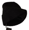 Dolce & Gabbana Elegant Cable Knit Wool Beanie with Fleece Liner