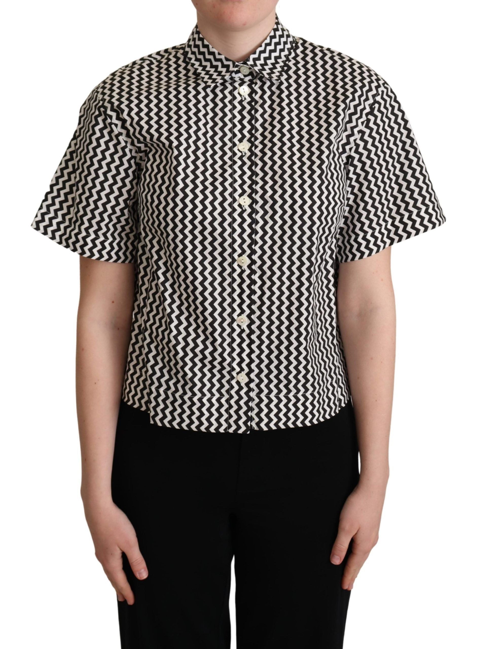 Dolce & Gabbana Zigzag Elegance Cotton Polo Top - ACCEXO