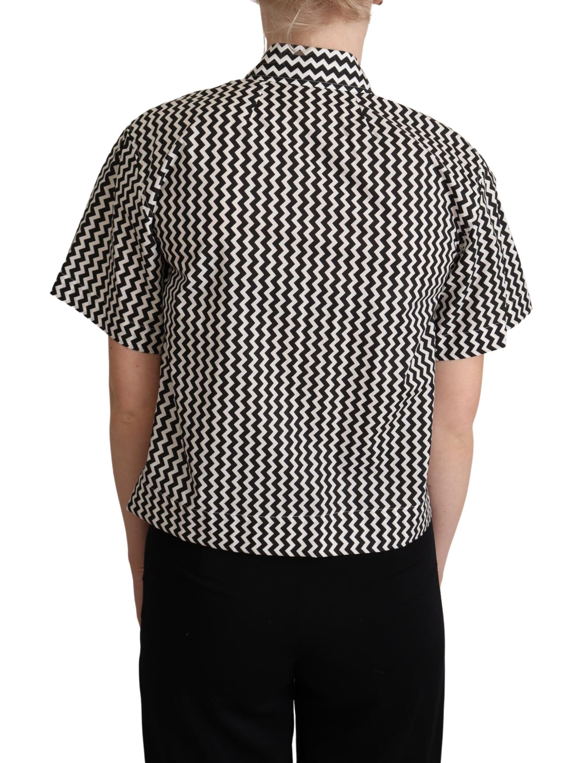 Dolce & Gabbana Zigzag Elegance Cotton Polo Top - ACCEXO