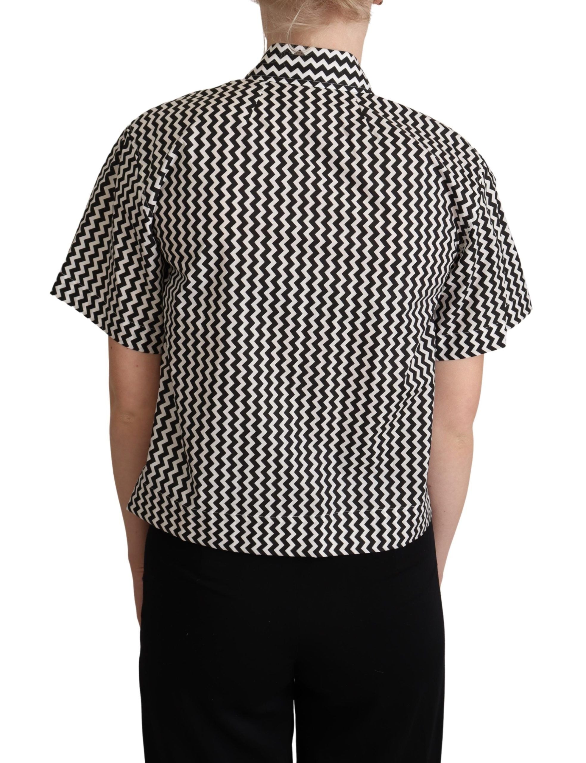 Dolce & Gabbana Zigzag Elegance Cotton Polo Top - ACCEXO