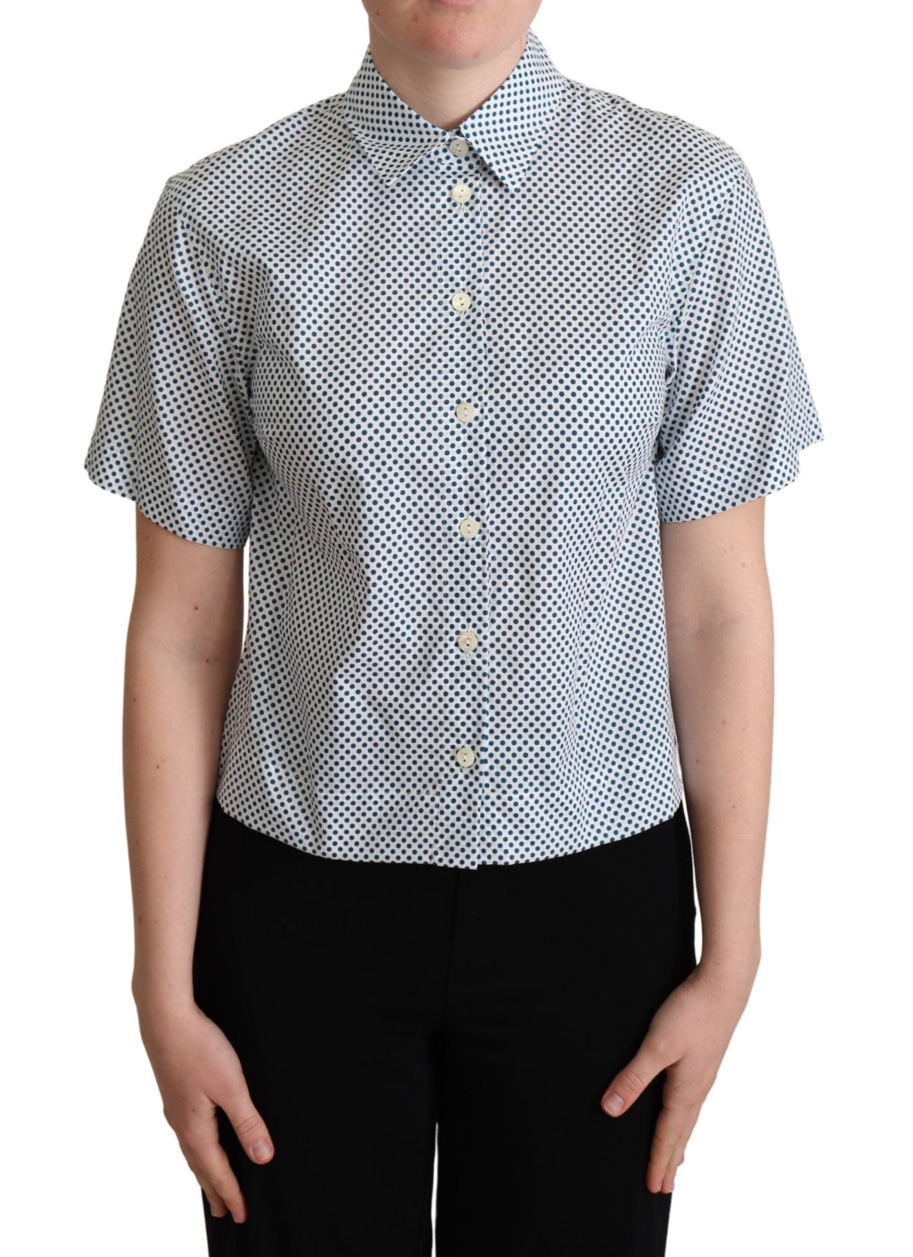 Dolce & Gabbana Elegant Polka Dot Cotton Polo Shirt - ACCEXO