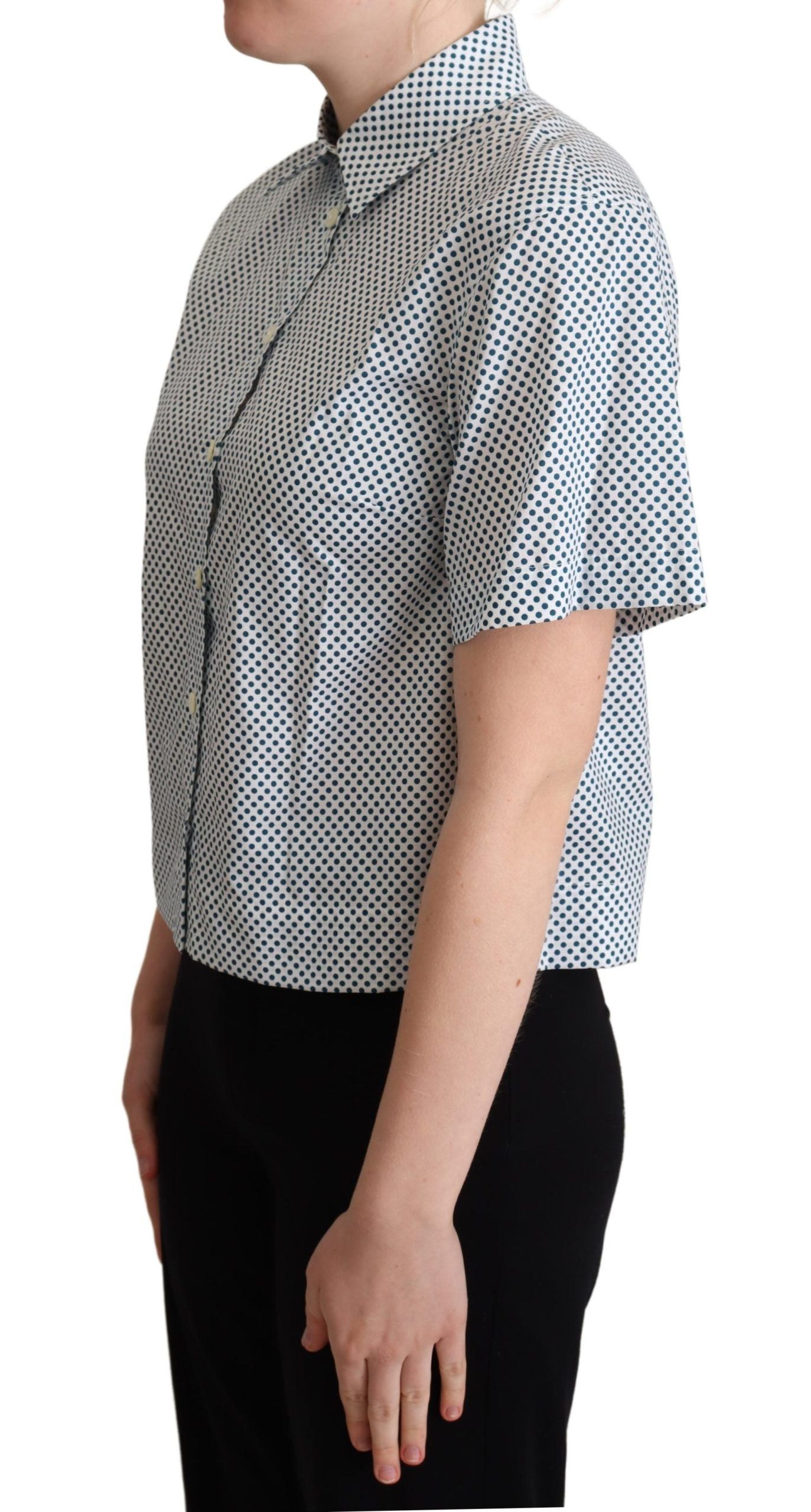 Dolce & Gabbana Elegant Polka Dot Cotton Polo Shirt - ACCEXO
