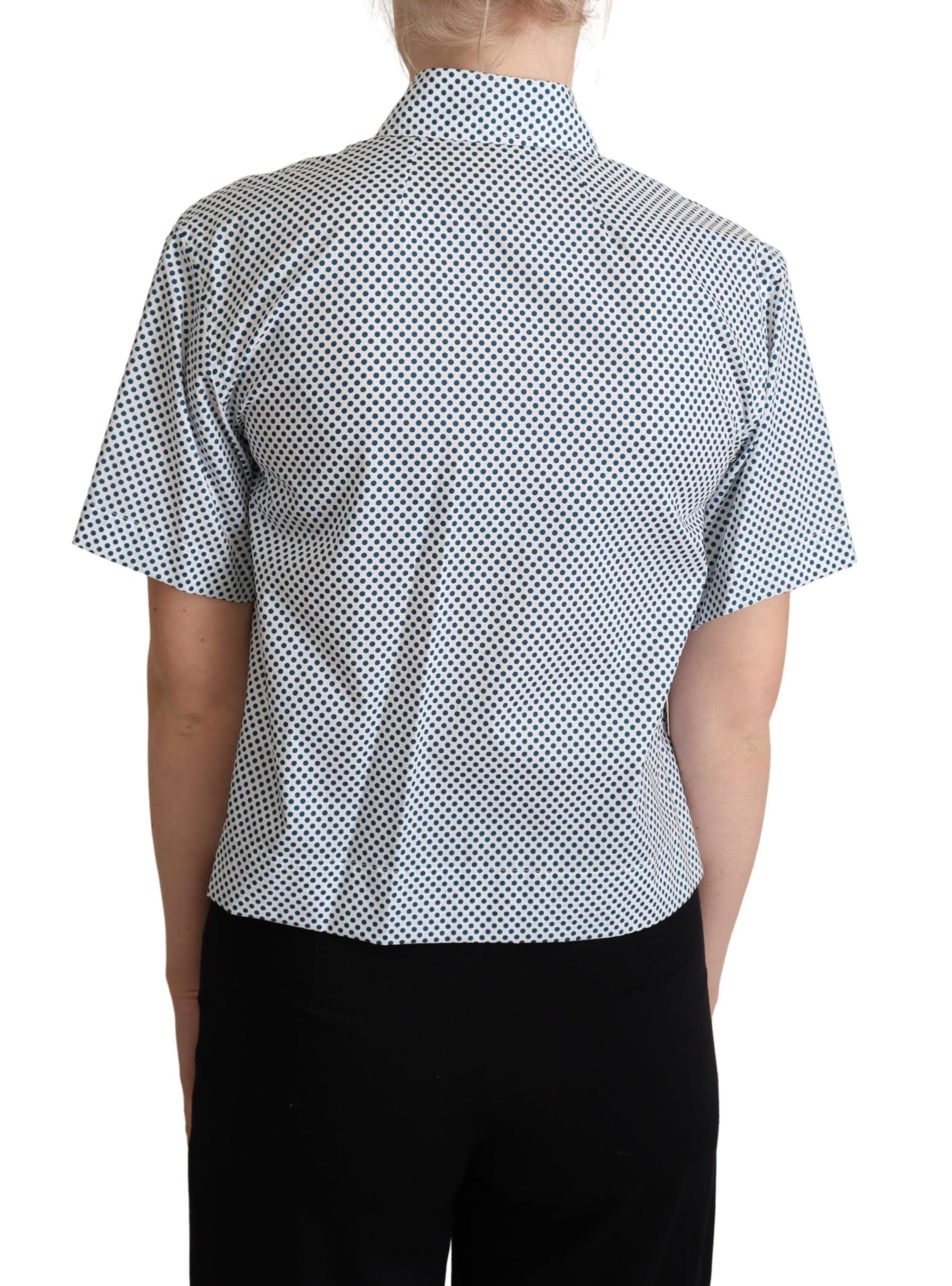 Dolce & Gabbana Elegant Polka Dot Cotton Polo Shirt - ACCEXO