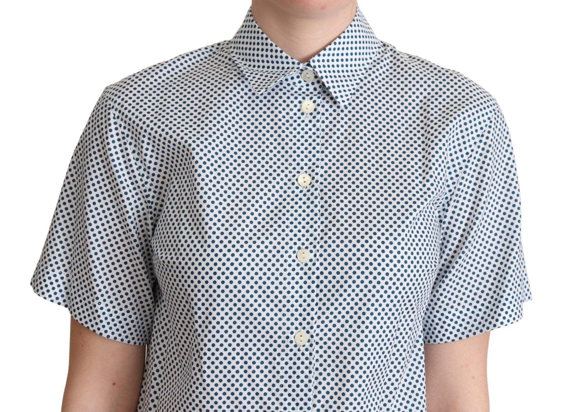 Dolce & Gabbana Elegant Polka Dot Cotton Polo Shirt - ACCEXO