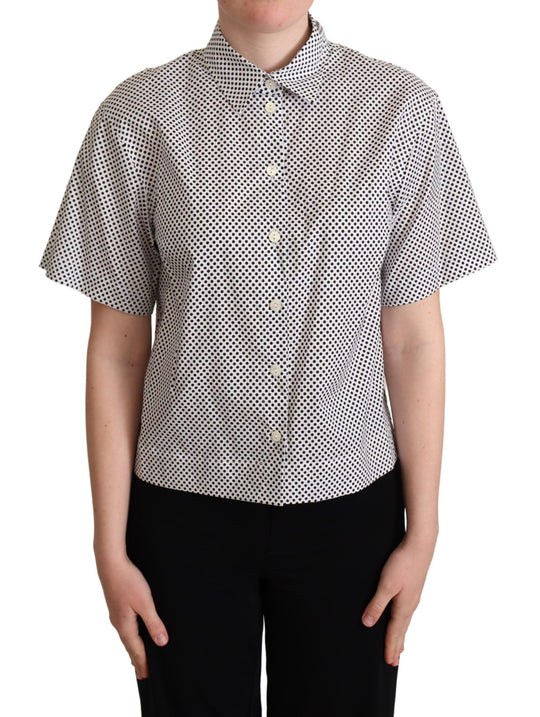 Dolce & Gabbana Elegant Polka Dot Cotton Polo Top