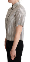 Dolce & Gabbana Chic Monochrome Striped Polo Shirt