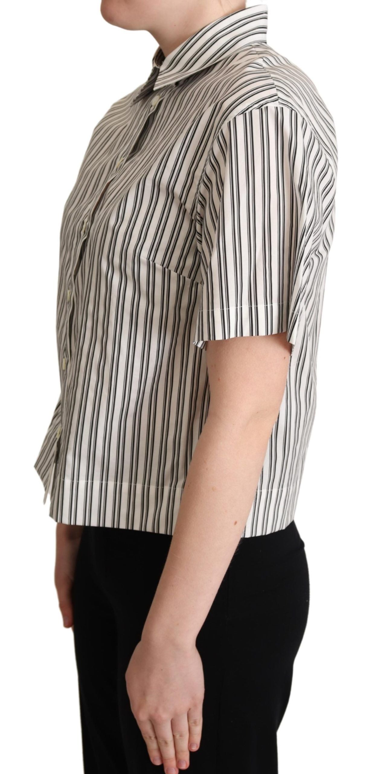 Dolce & Gabbana Elegant Striped Cotton Polo Top - ACCEXO