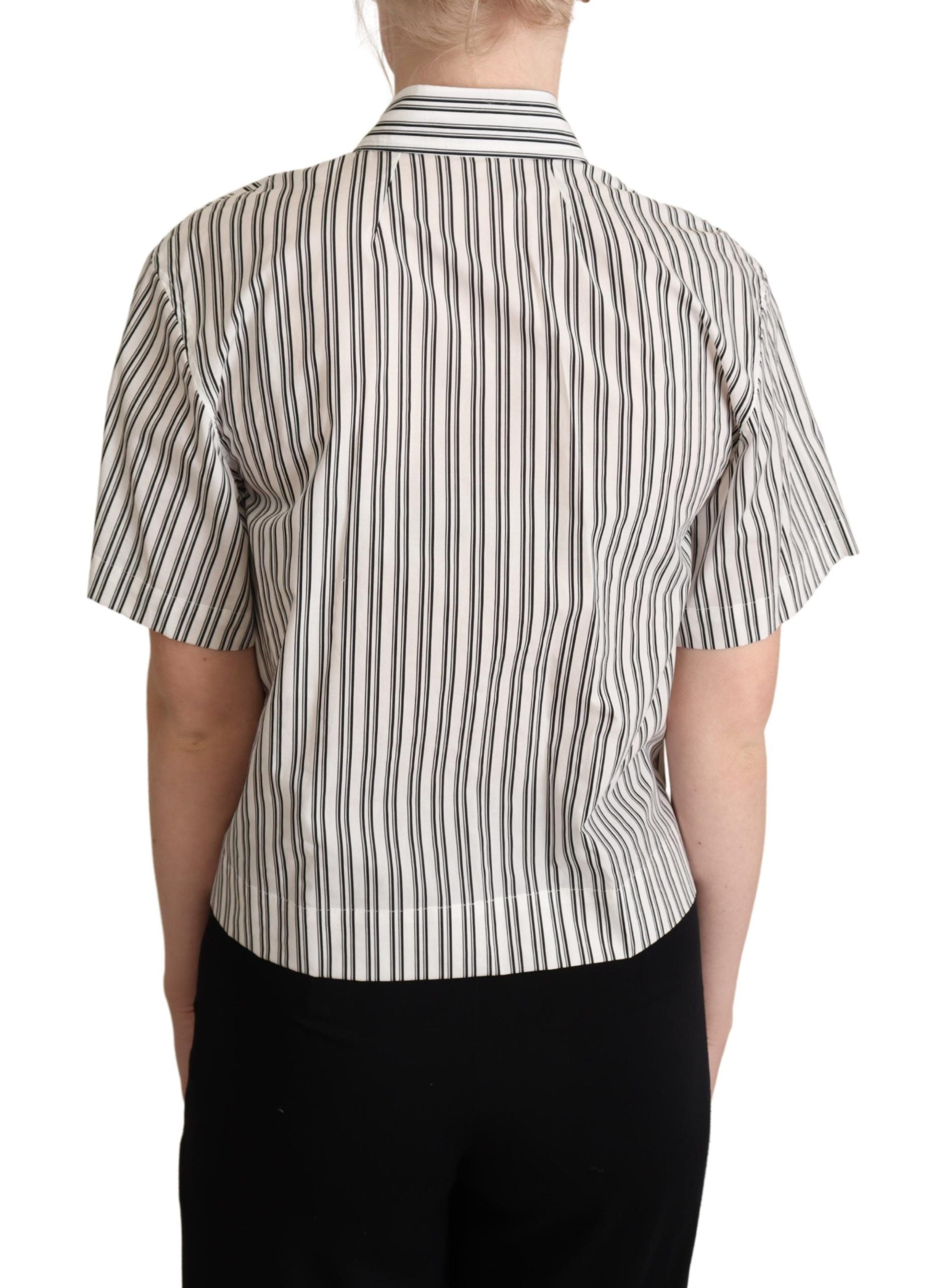 Dolce & Gabbana Elegant Striped Cotton Polo Top - ACCEXO
