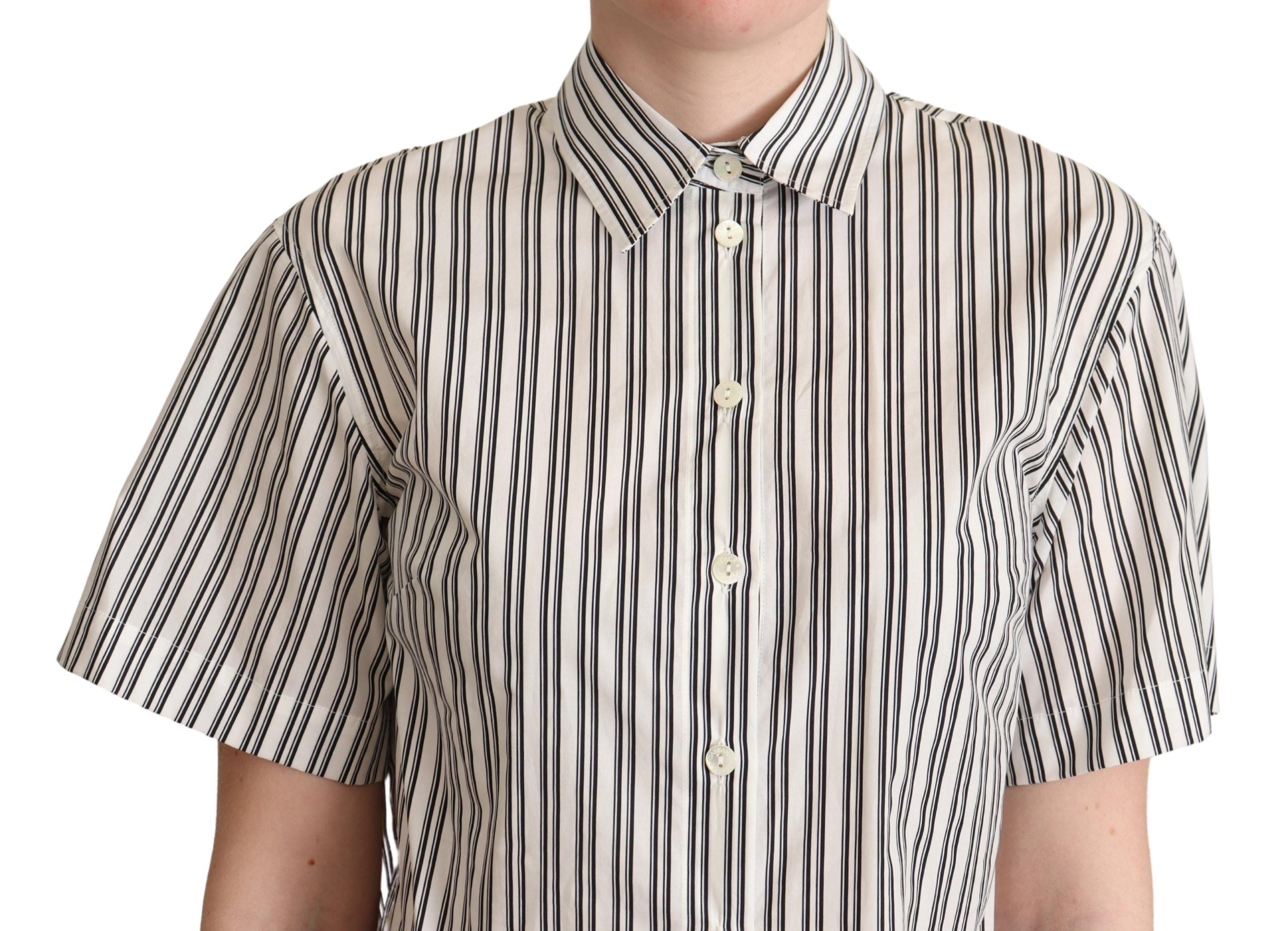 Dolce & Gabbana Elegant Striped Cotton Polo Top - ACCEXO