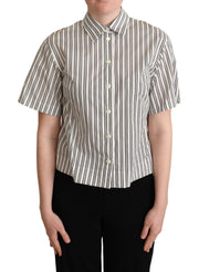 Dolce & Gabbana Elegant Striped Cotton Polo Top - ACCEXO