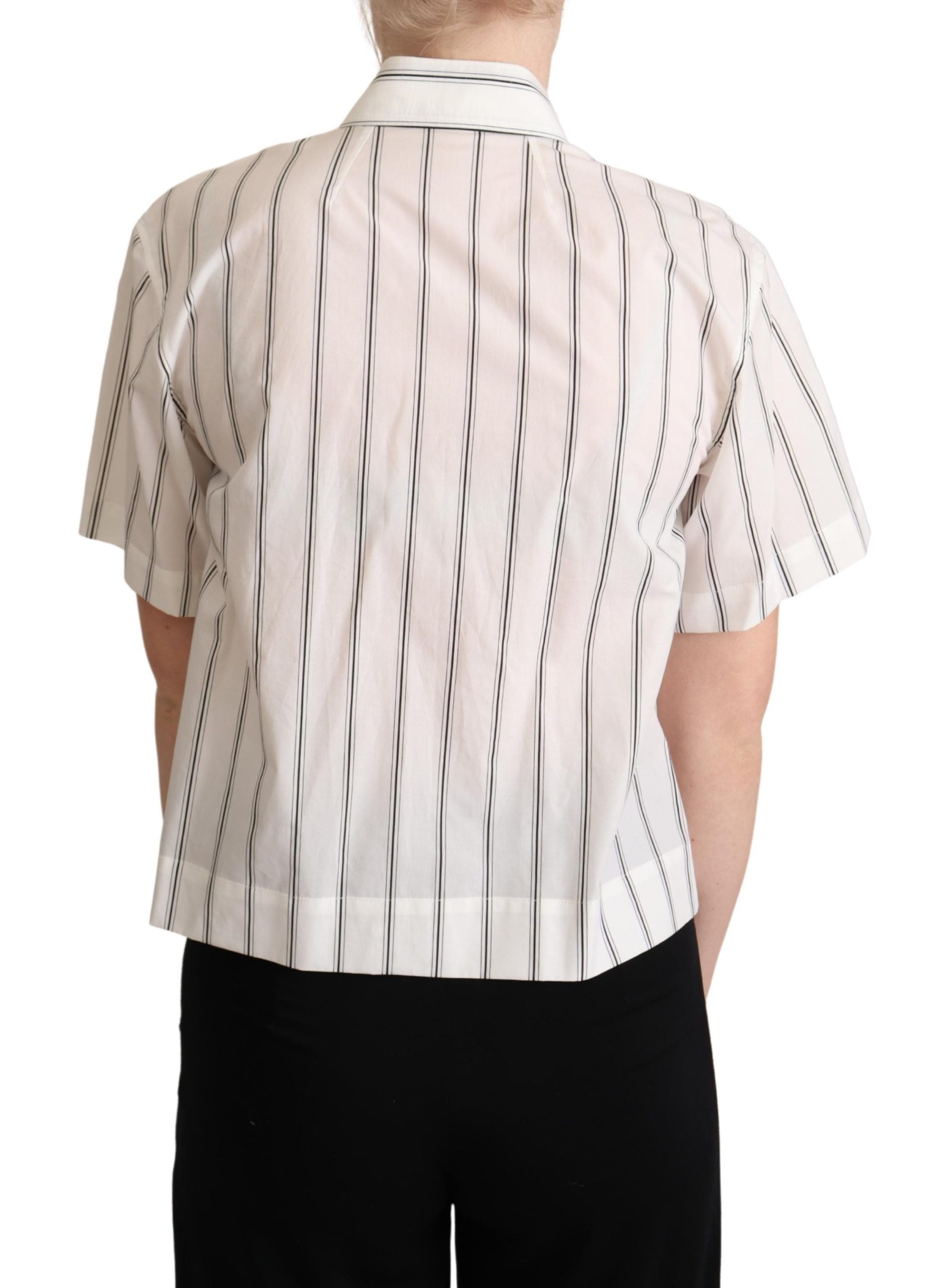 Dolce & Gabbana Elegant Striped Cotton Polo Top - ACCEXO