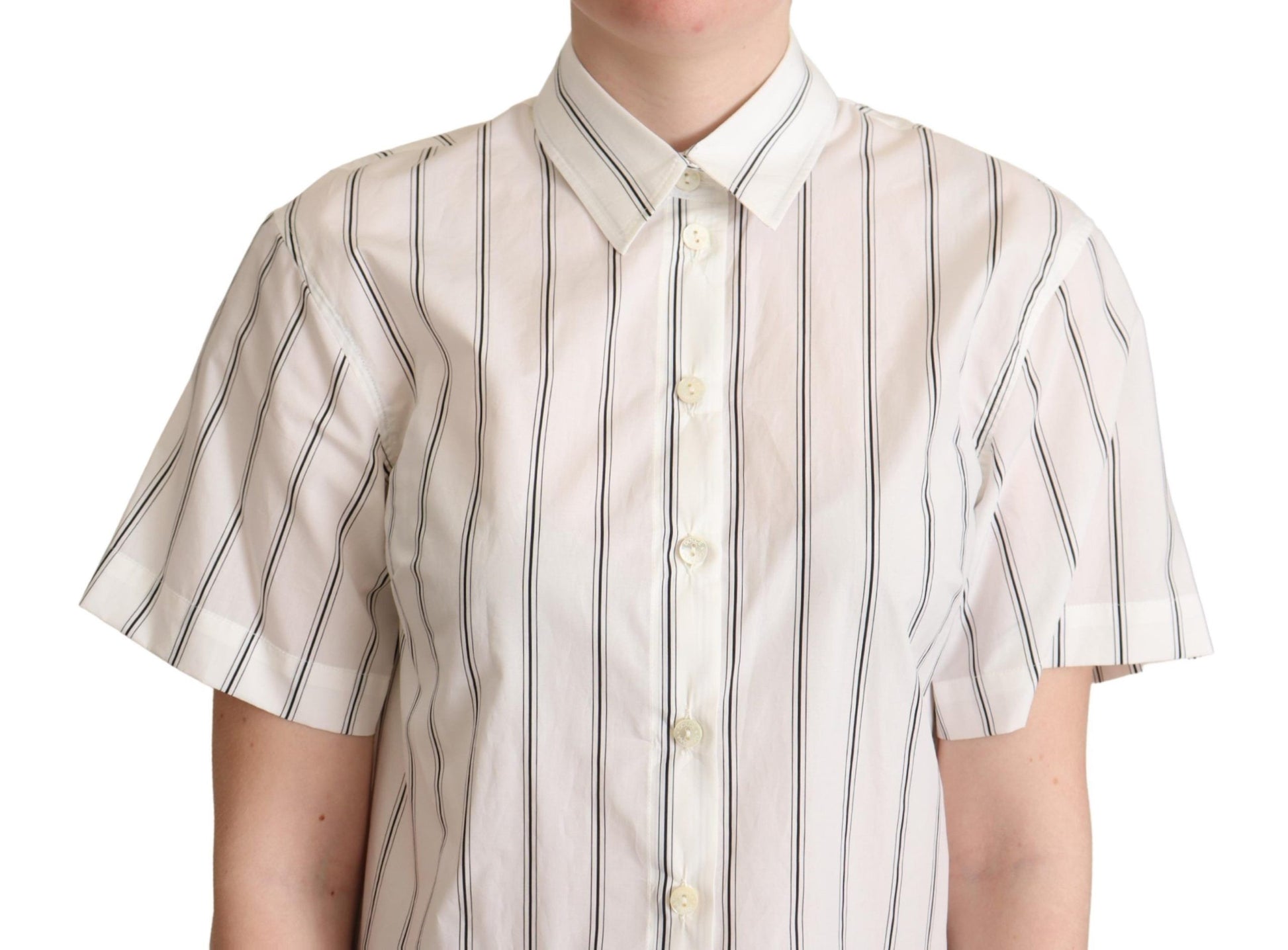 Dolce & Gabbana Elegant Striped Cotton Polo Top - ACCEXO