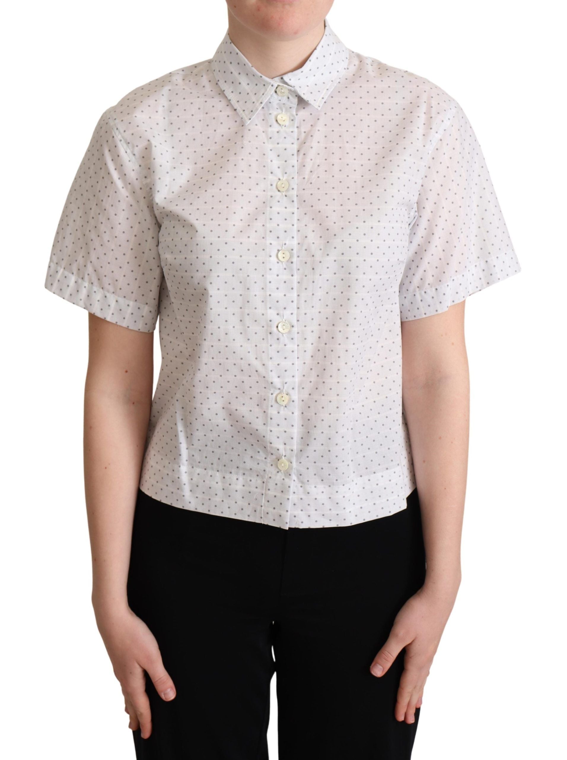 Dolce & Gabbana Elegant Polka Dot Cotton Polo Top - ACCEXO