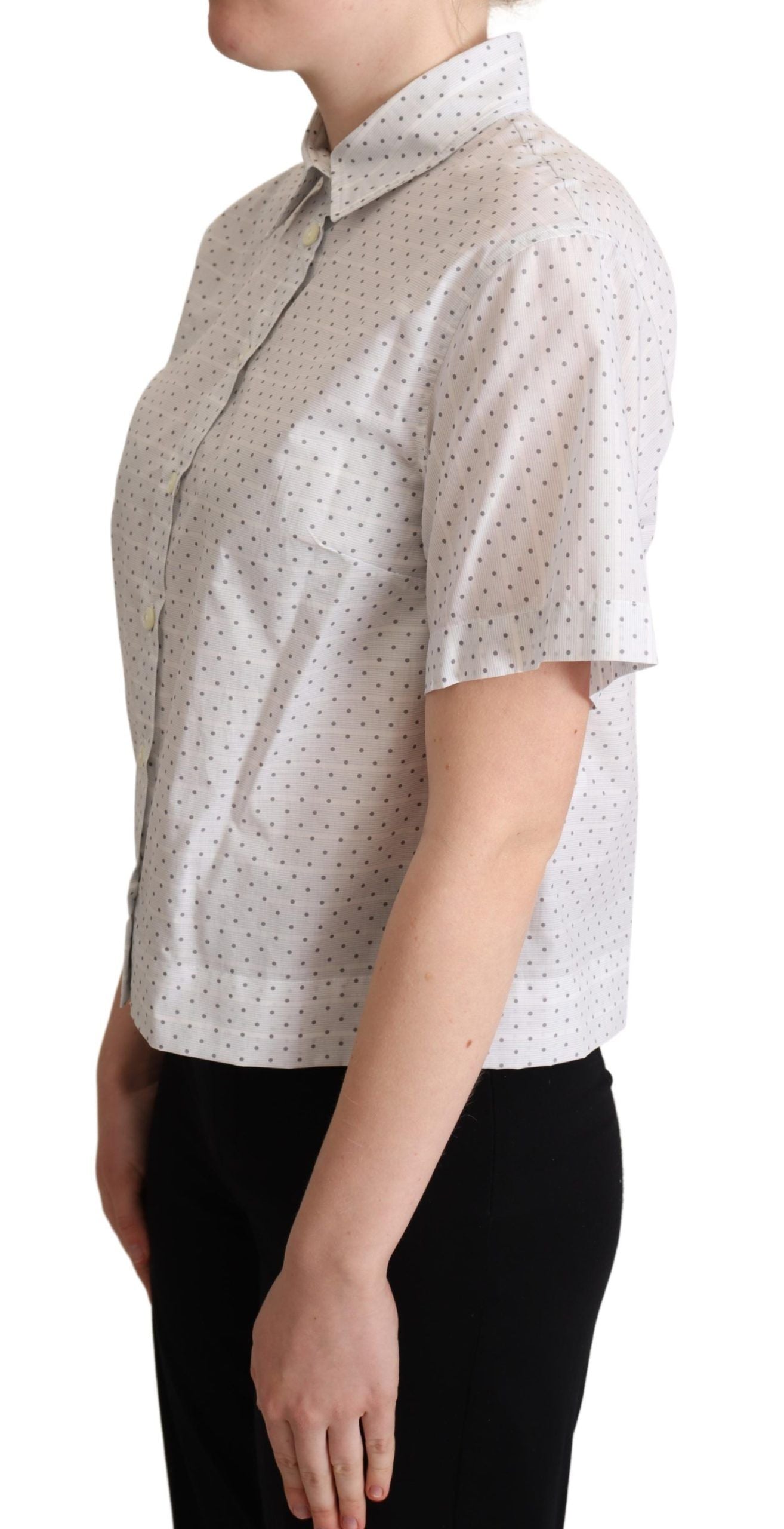 Dolce & Gabbana Elegant Polka Dot Cotton Polo Top - ACCEXO