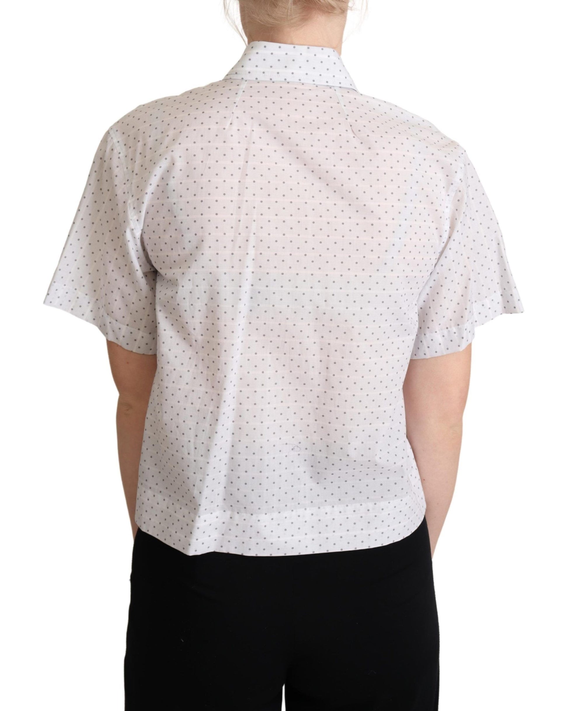 Dolce & Gabbana Elegant Polka Dot Cotton Polo Top - ACCEXO