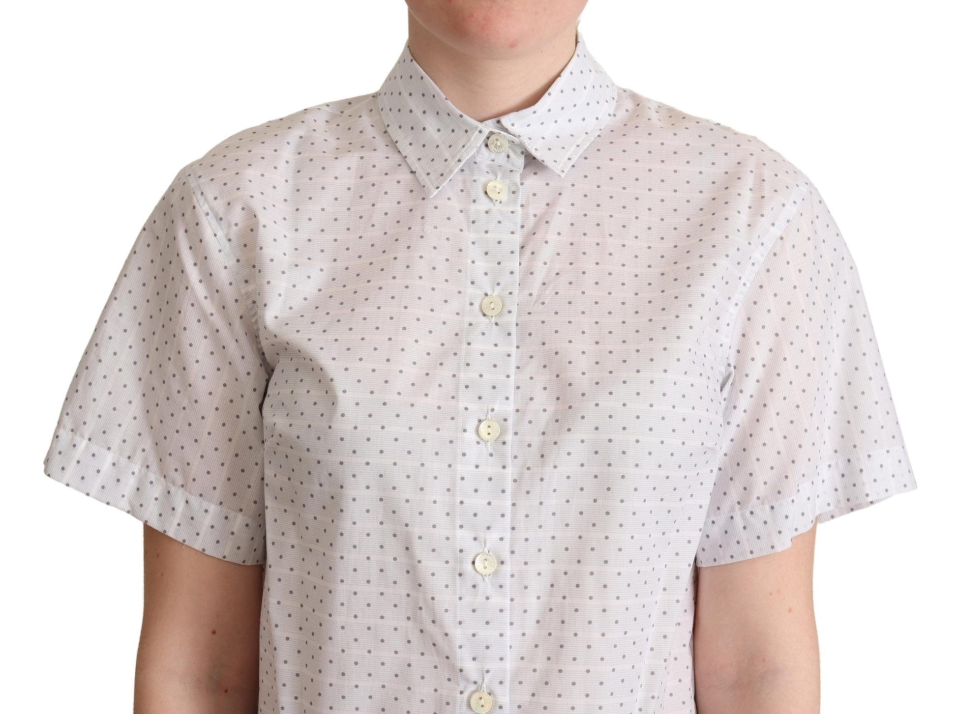Dolce & Gabbana Elegant Polka Dot Cotton Polo Top - ACCEXO