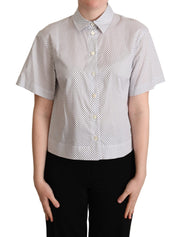 Dolce & Gabbana Chic Gray Polka Dot Short Sleeve Polo - ACCEXO
