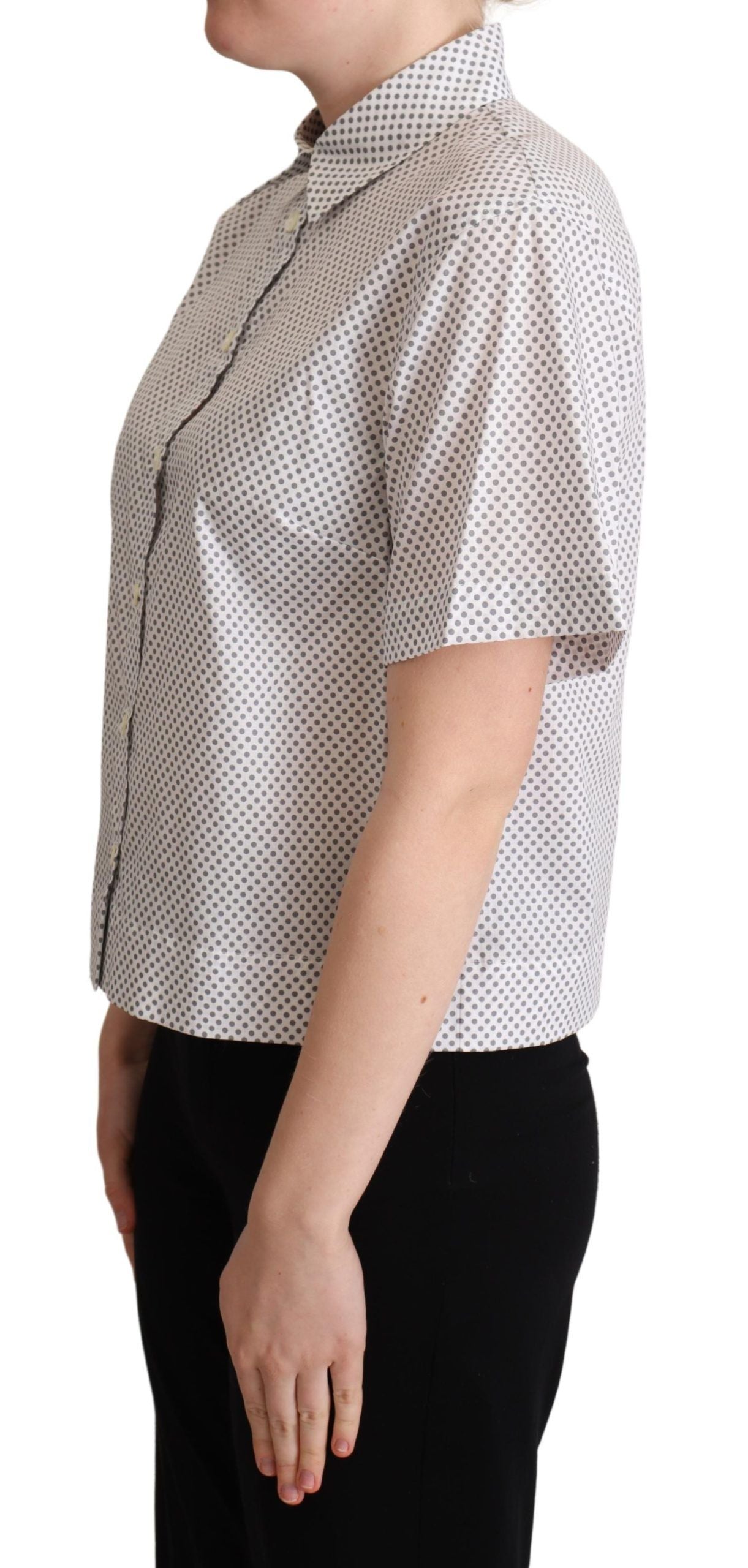 Dolce & Gabbana Chic Gray Polka Dot Short Sleeve Polo - ACCEXO