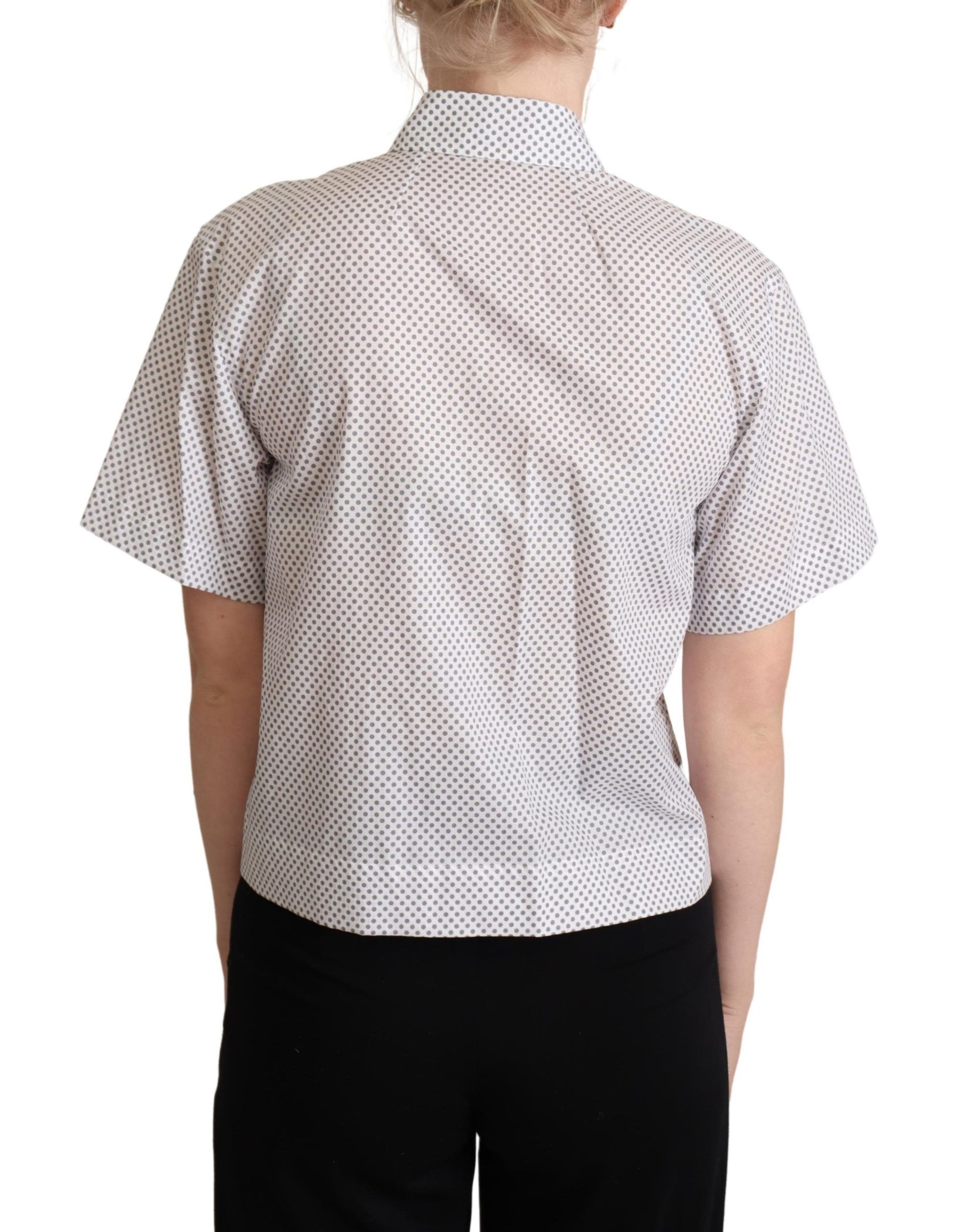 Dolce & Gabbana Chic Gray Polka Dot Short Sleeve Polo - ACCEXO