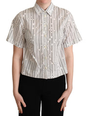 Dolce & Gabbana Geometric Elegance Collared Polo Top - ACCEXO