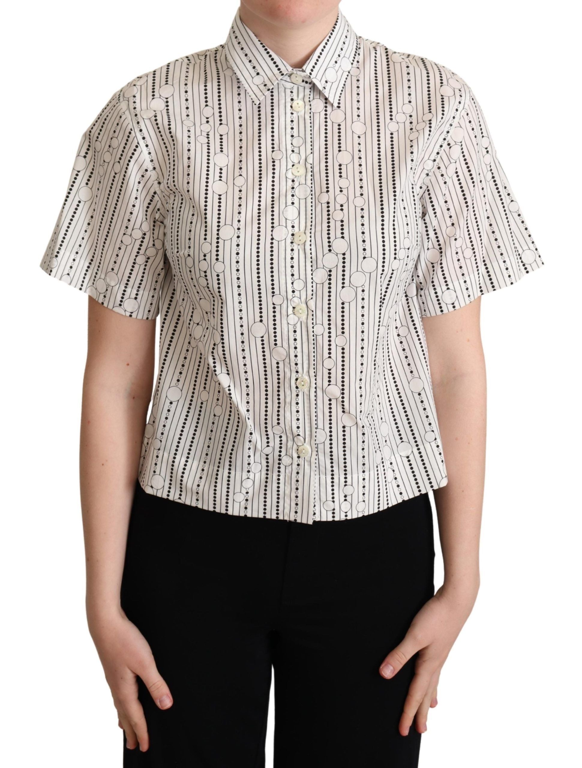 Dolce & Gabbana Geometric Elegance Collared Polo Top - ACCEXO