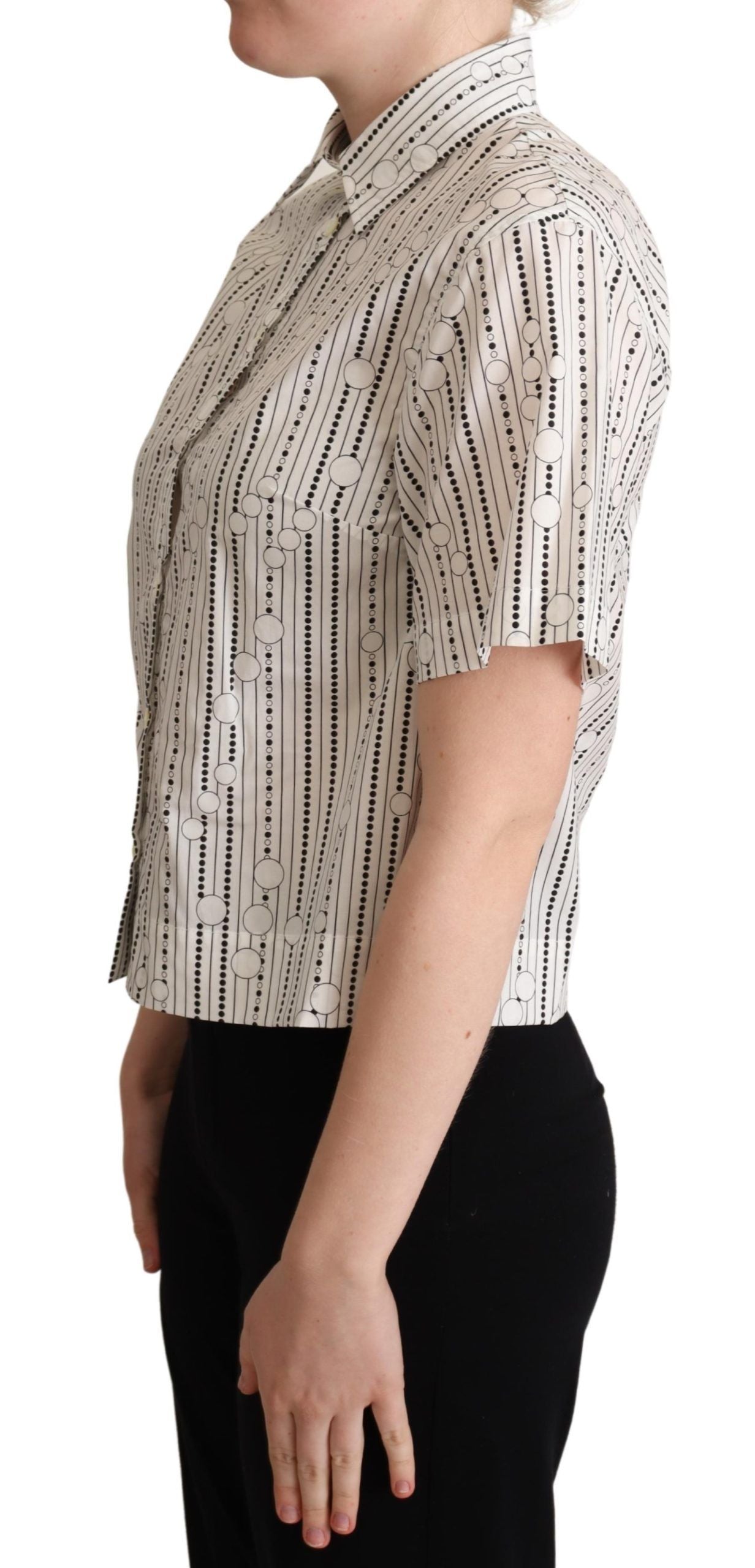Dolce & Gabbana Geometric Elegance Collared Polo Top - ACCEXO