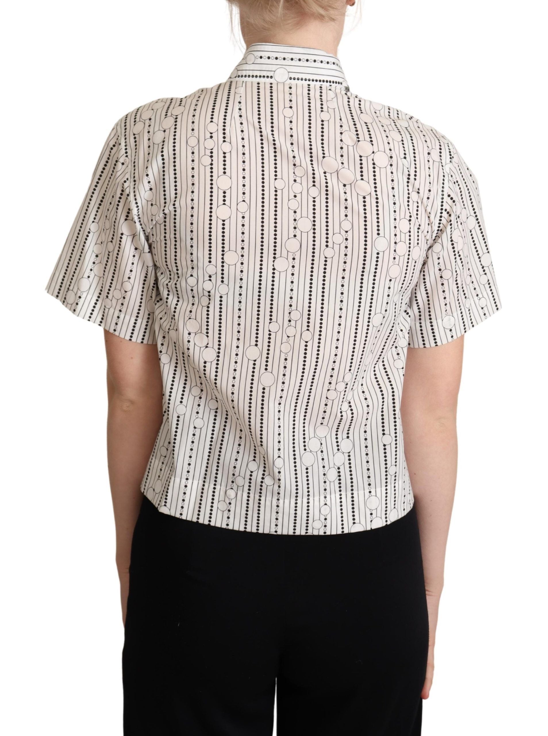 Dolce & Gabbana Geometric Elegance Collared Polo Top - ACCEXO