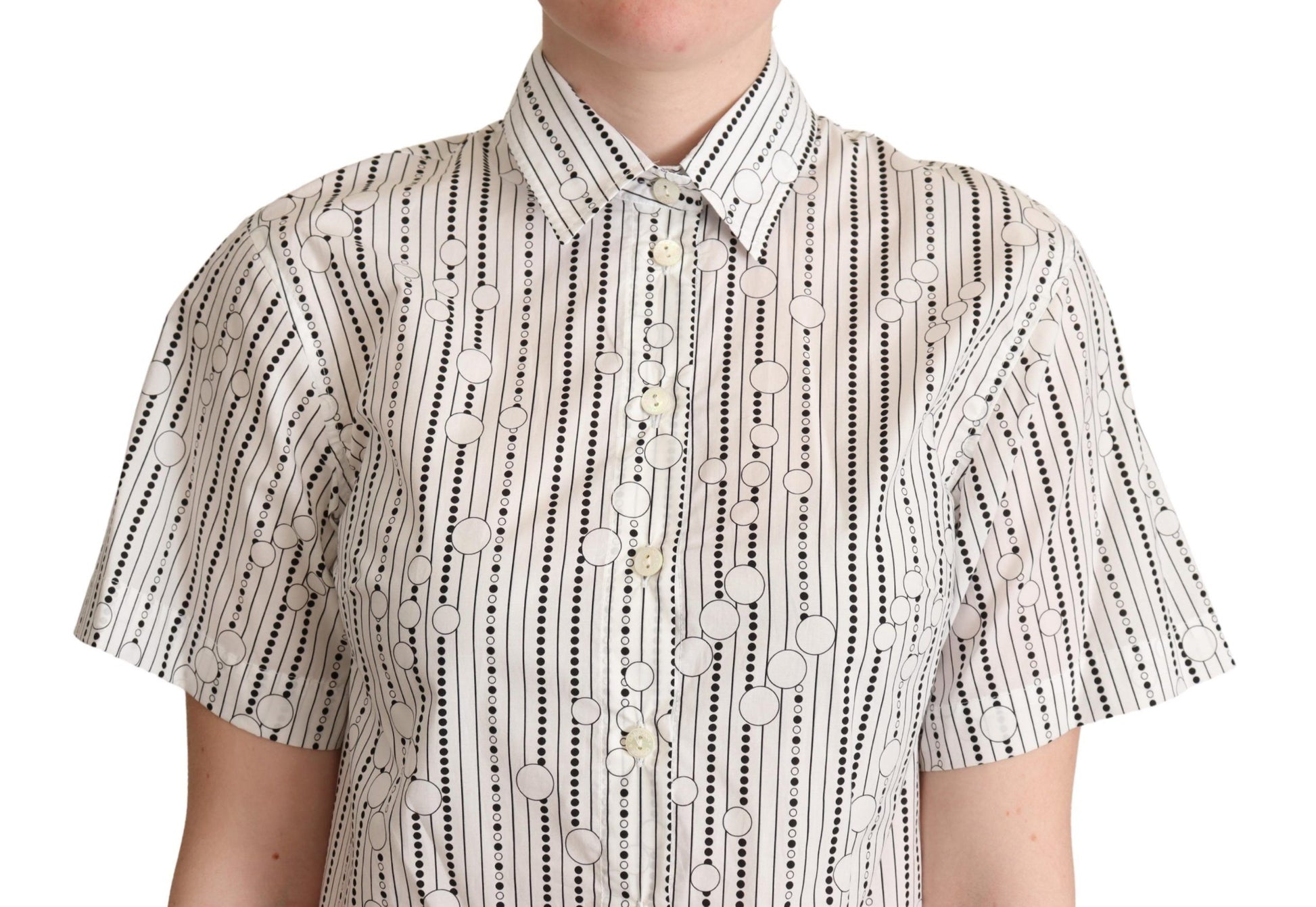 Dolce & Gabbana Geometric Elegance Collared Polo Top - ACCEXO